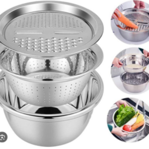 Set de Coladores 3 en 1 Acero Inoxidable