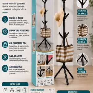 PERCHERO DE ÁRBOL MULTIFUNCIONAL