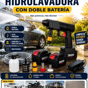hidrolavadora 360 v doble bateria