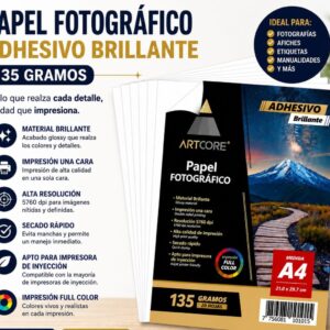 Papel Fotográfico Adhesivo Brillante