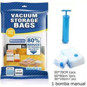SET DE 5 BOLSAS AL VACIO CON SUCCIONADOR