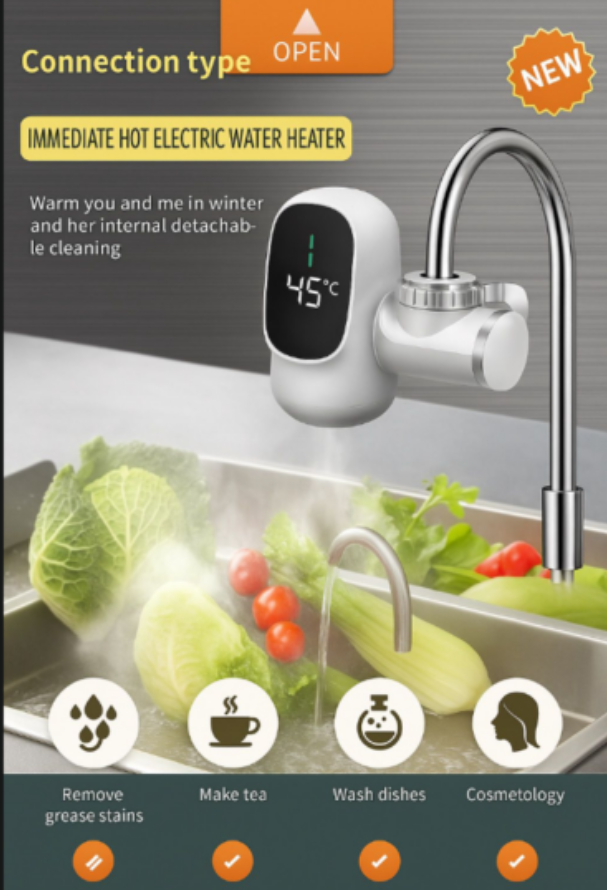 Calentador instantaneo electrico de agua para caños