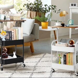 CARRITO ORGANIZADOR 3 NIVELES METÁLICO CON MESA DE MADERA
