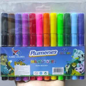 🌈 PLUMONES JUMBO DE 12 COLORES
