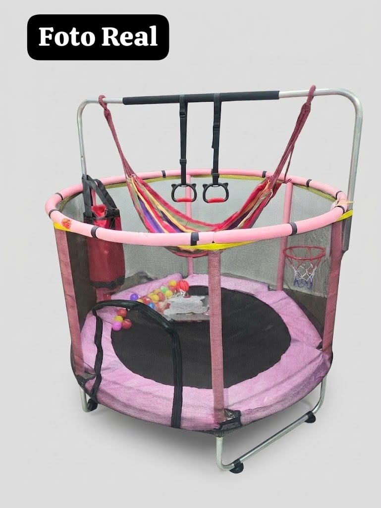CAMA SALTARINA TRAMPOLIN ROSA