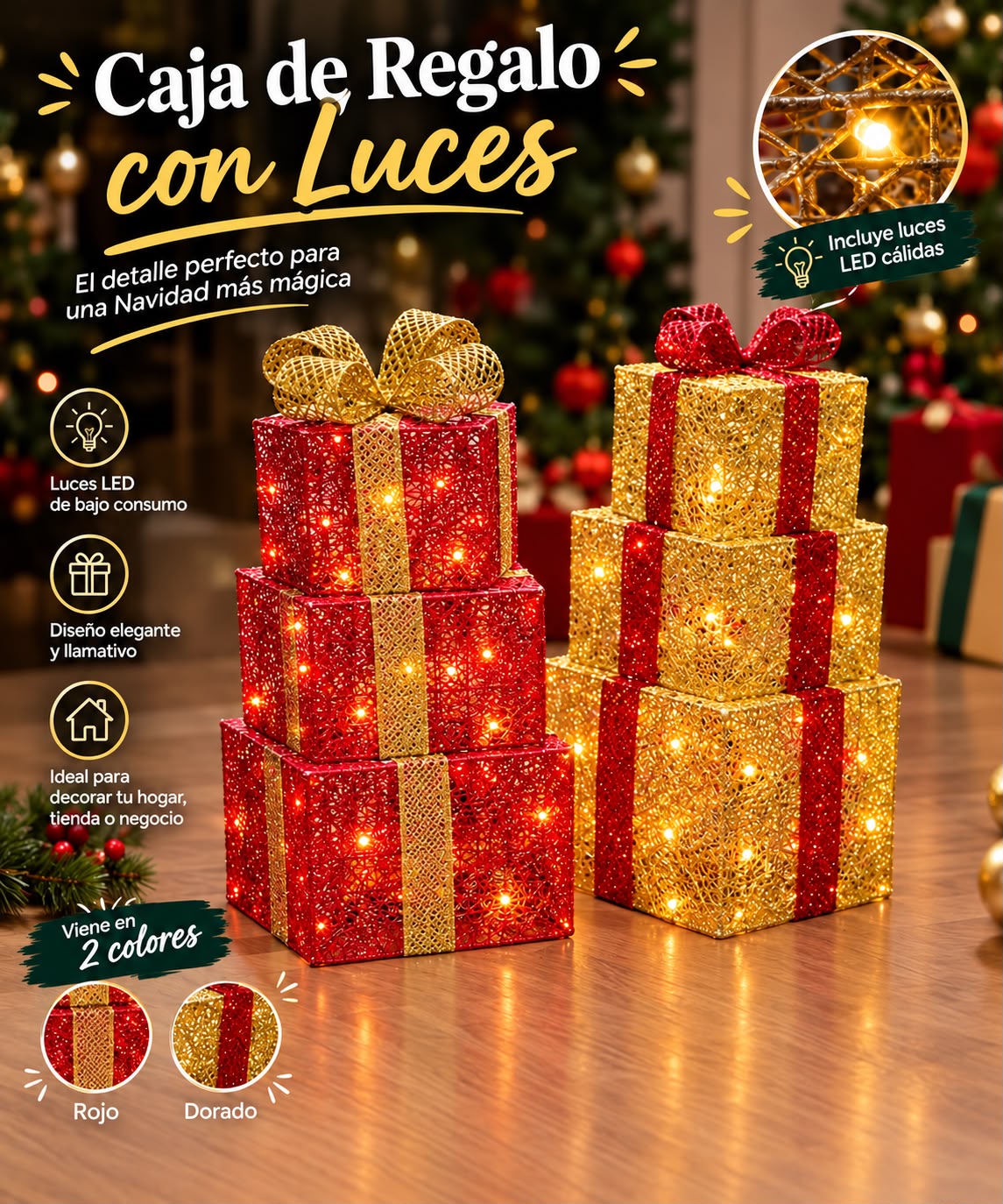 Cajas de Regalo con Luces LED